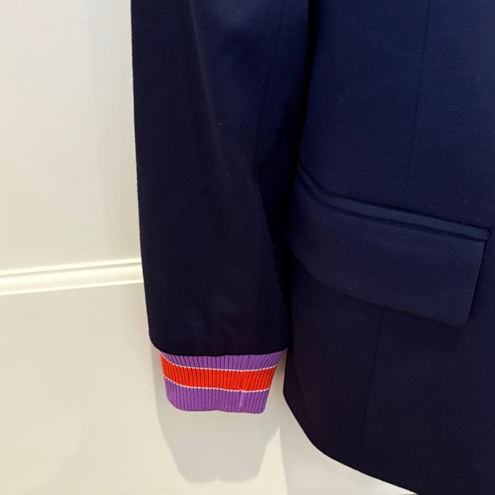 Drew Navy Blazer With Patterned Lining - image 3